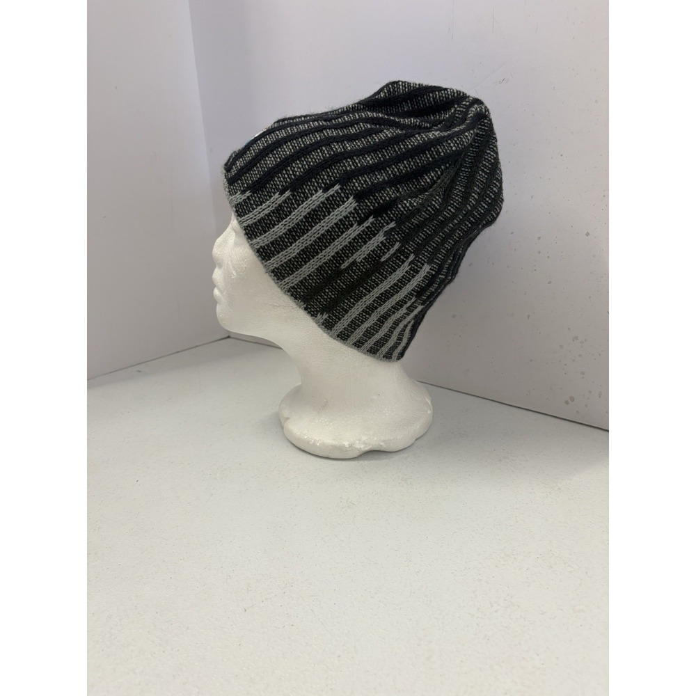Pepsi Knit Beanie Hat‎ AJM International Black Gray Striped Winter Cap Canada - Picture 4 of 5
